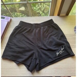 H&M Divided Sunny Soul Beach Society Black Sweat Shorts Women‎ XS Raw Hem